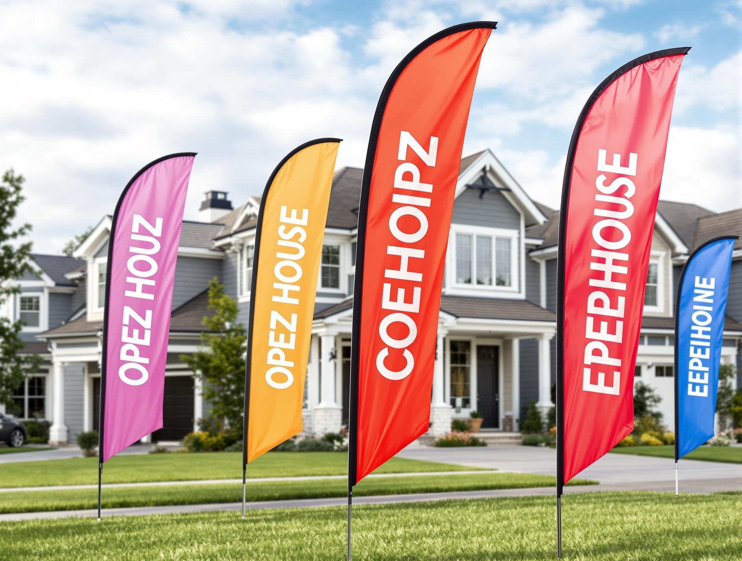 Real estate open house feather flags