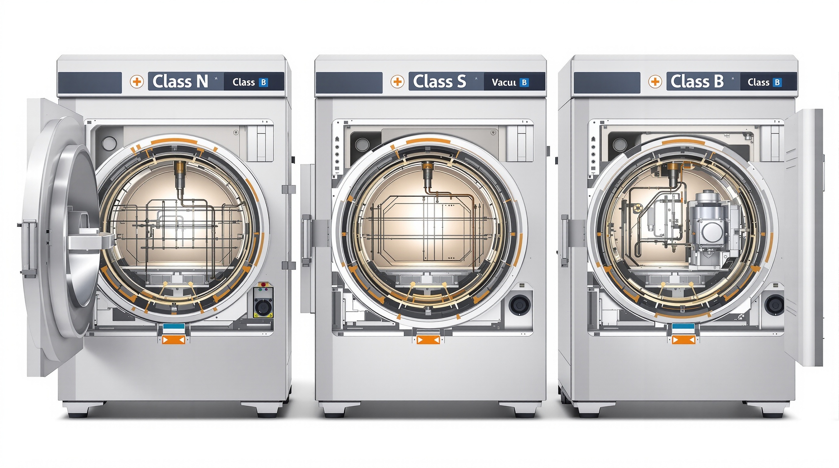 L'AUTOCLAVE DE STERILISATION : UN OUTIL ESSENTIEL DANS LA LUTTE CONTRE LES INFECTIONS 3 COMPARAISON DES TROIS CLASSES D'AUTOCLAVES N, S ET B AVEC MÉCANISMES INTERNES