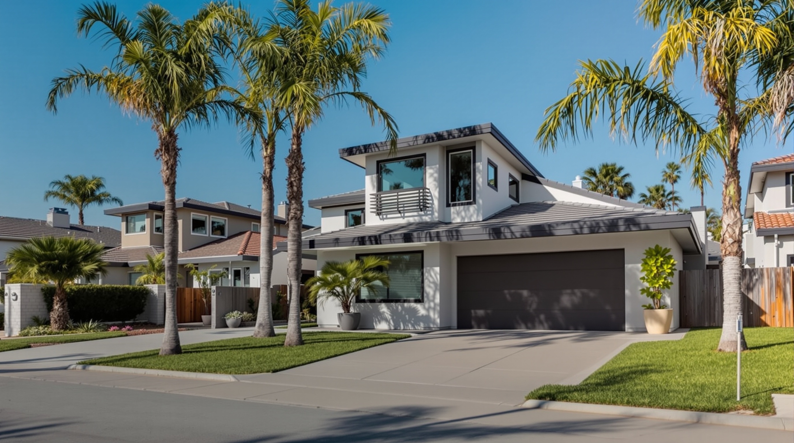 Oceanside residential properties near future surf park location showing modern homes and increasing development activity
