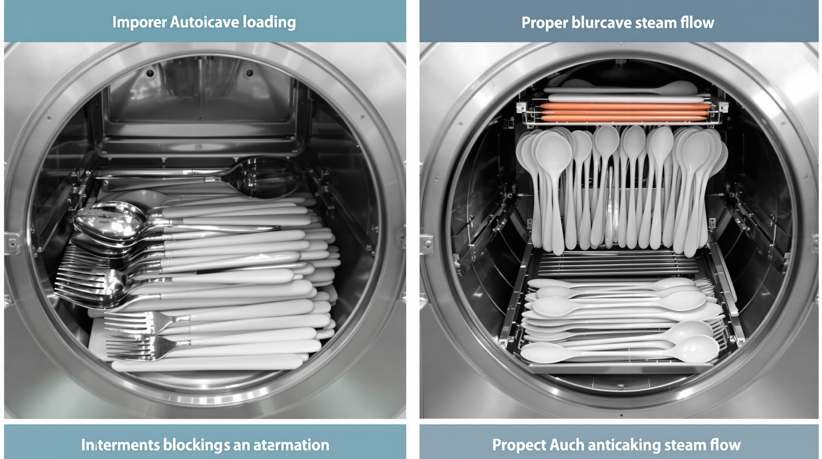 LES ERREURS COURANTES POUVANT ENTRAINER UN ECHEC DE LA STERILISATION 5 COMPARAISON CHARGEMENT AUTOCLAVE