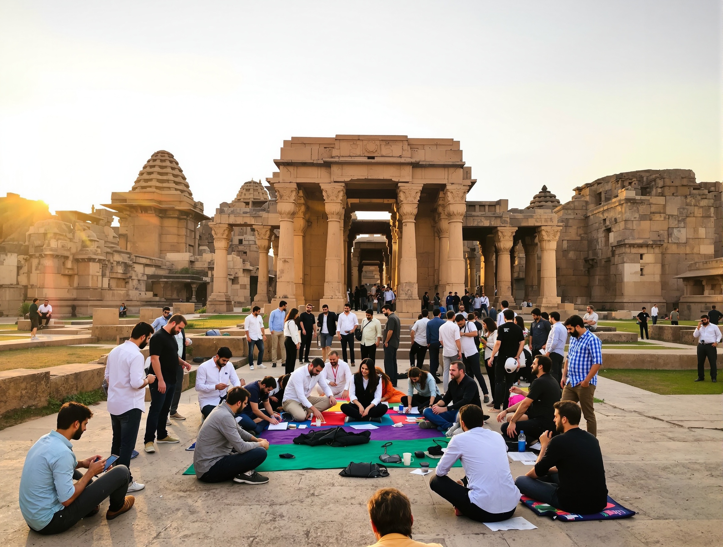 Corporate team building at Hampi heritage site