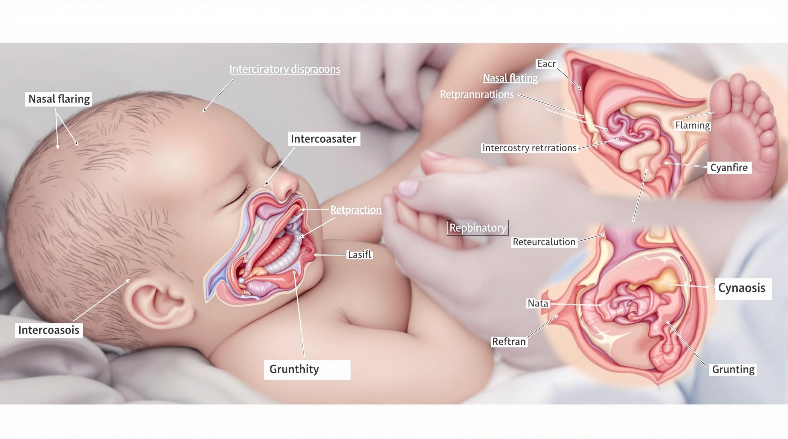 Clinical Signs of Respiratory Distress in a Neonate