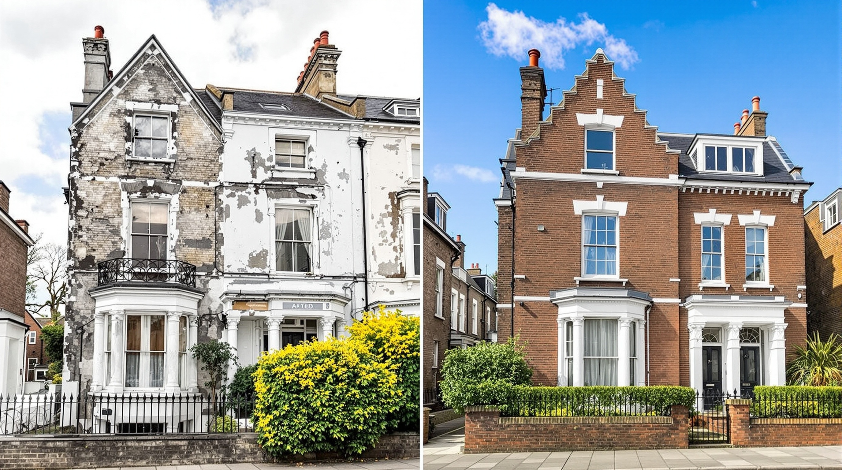Before and after Westminster property renovation showing surveyor expertise