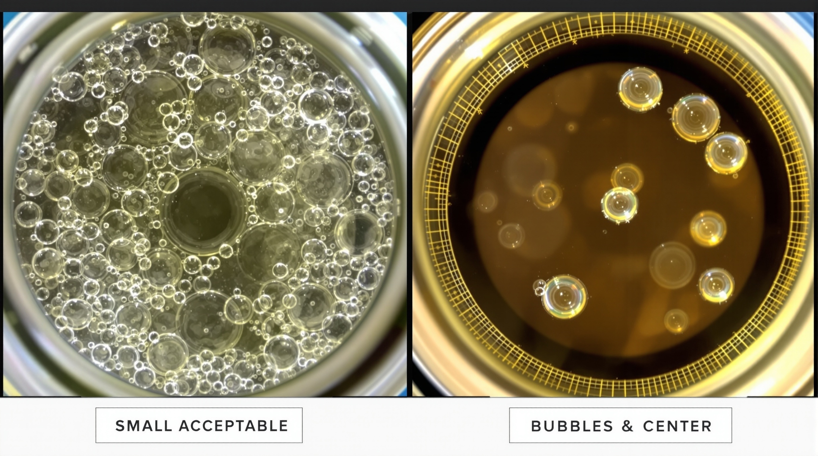 SÉQUENCE DE FORMATION DES BULLES D'AIR PENDANT LE REMPLISSAGE D'UN BOCAL