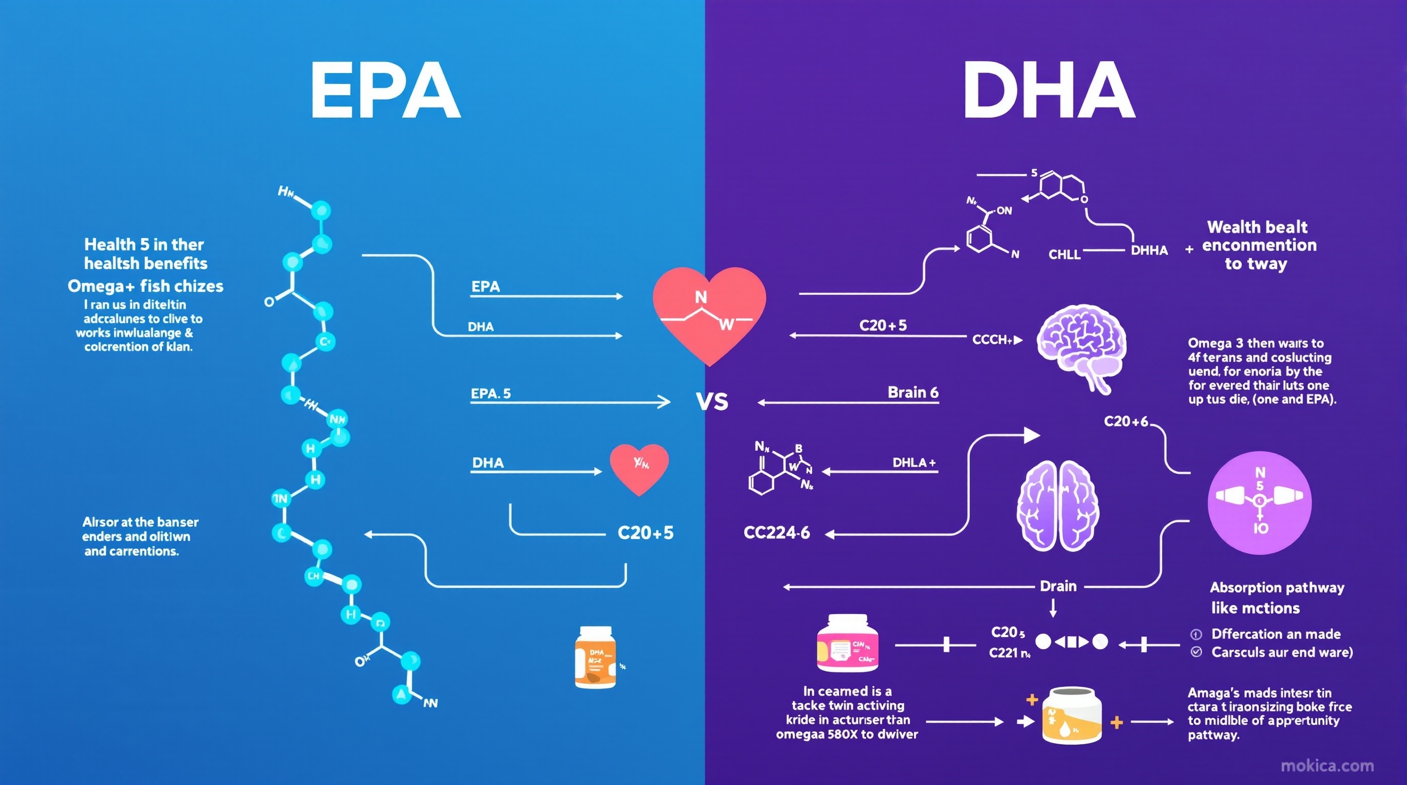 EPA DHA 분자구조 비교 인포그래픽