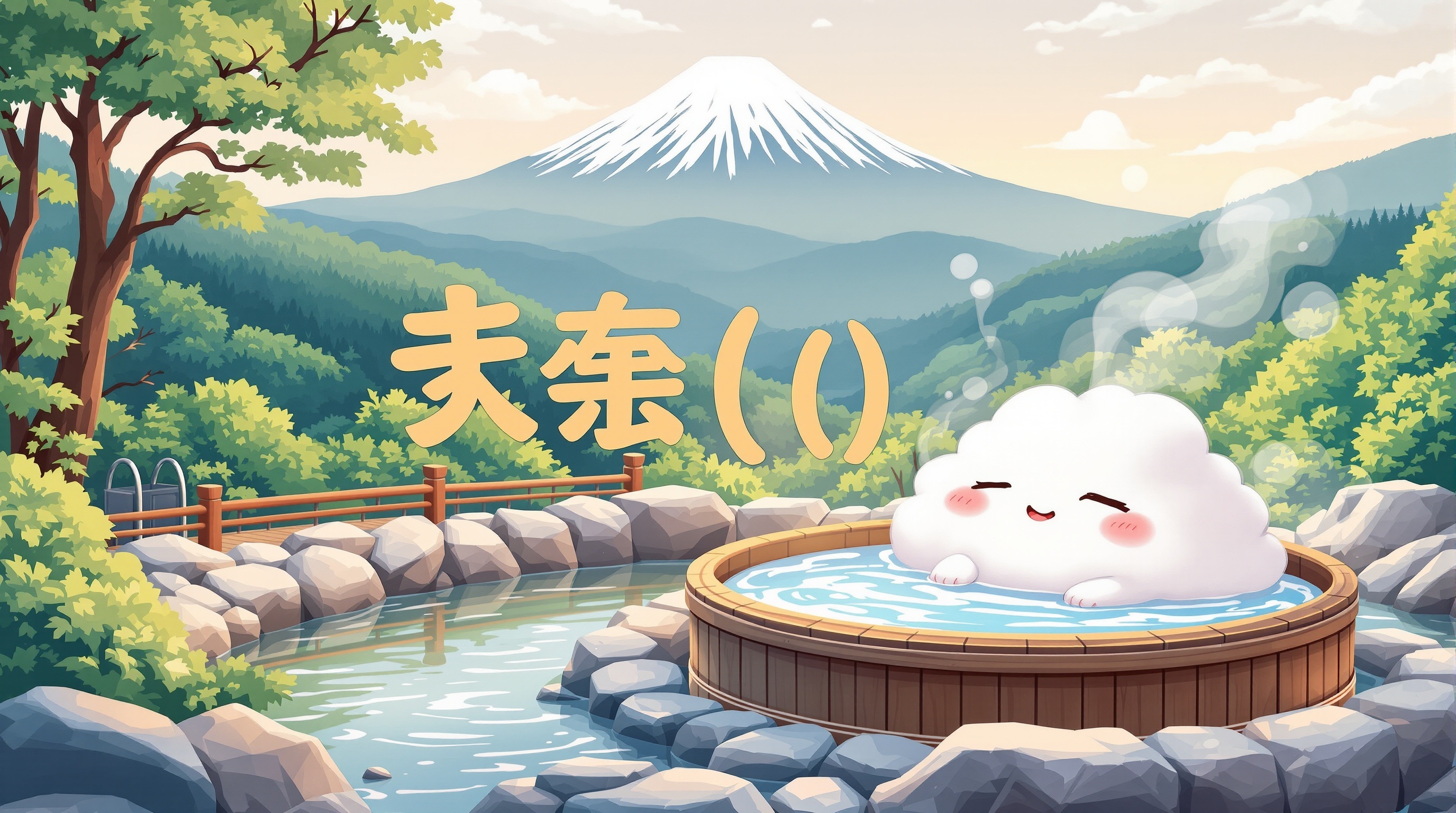 芦之湯温泉街の風景