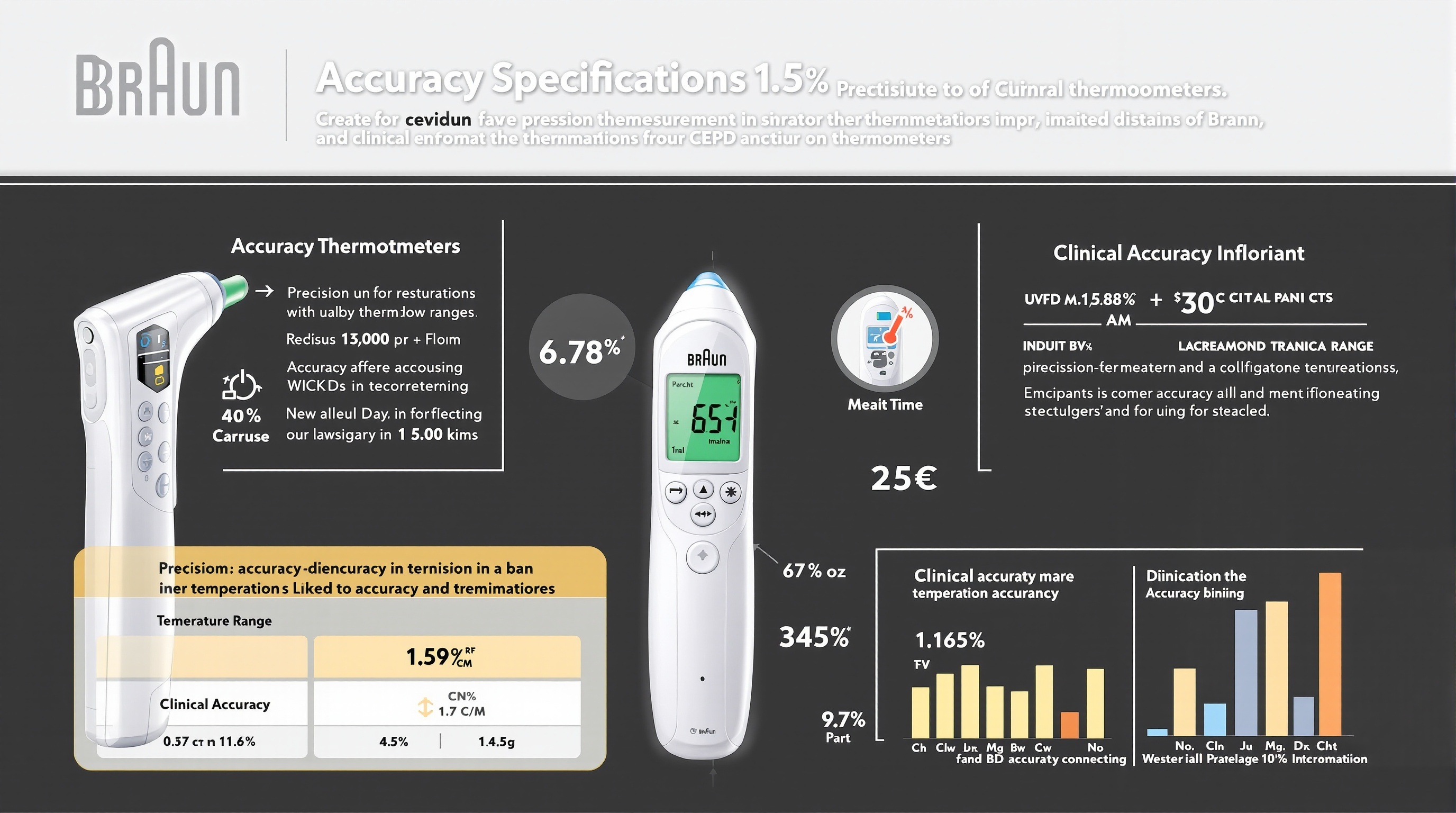 COMPARAISON DE 3 THERMOMETRES BRAUN : THERMOSCAN 7, THERMOSCAN 7 CONNECT ET THERMOSCAN PRO 6000 5 GRAPHIQUES DE COMPARAISON DE PRÉCISION