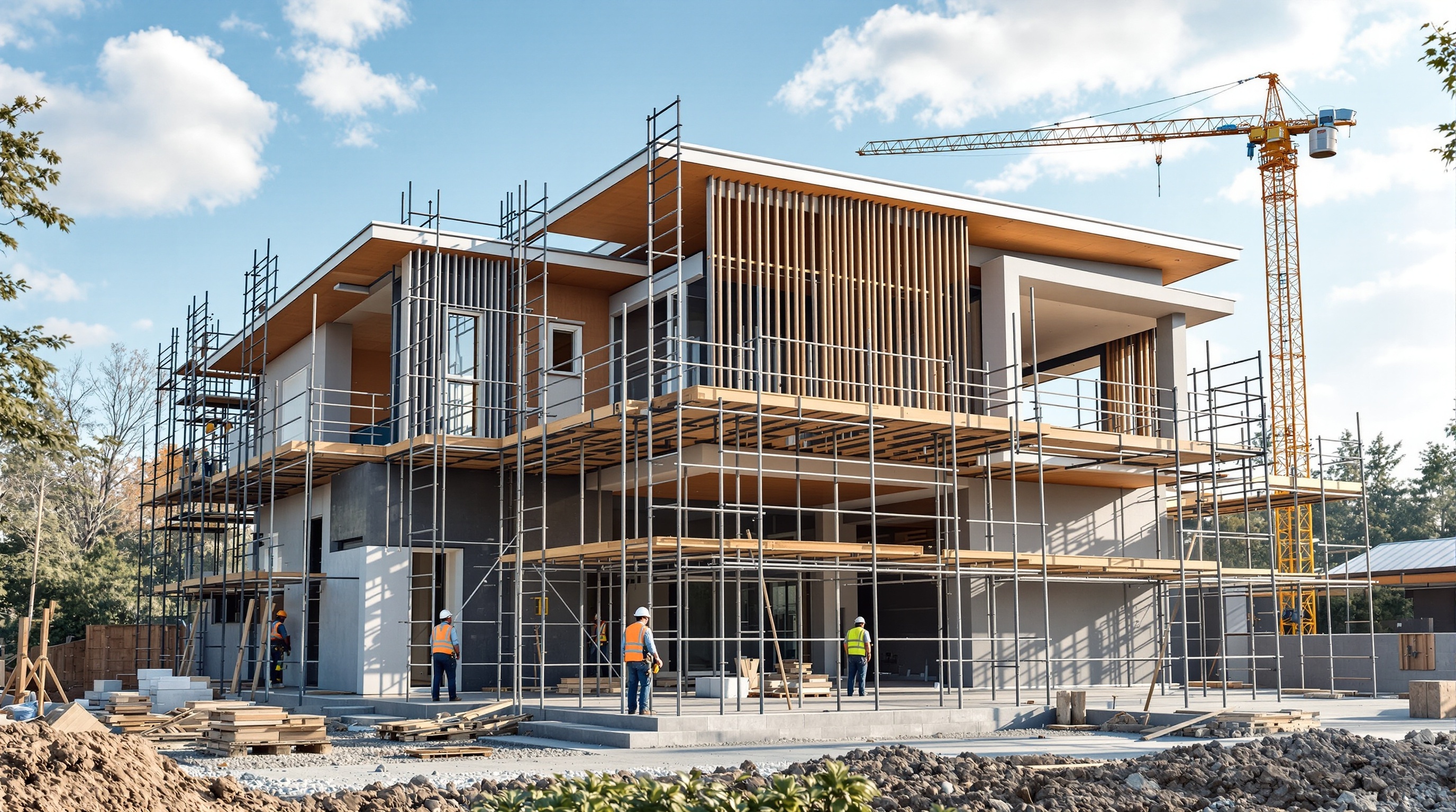 Construction professionnelle de maison moderne