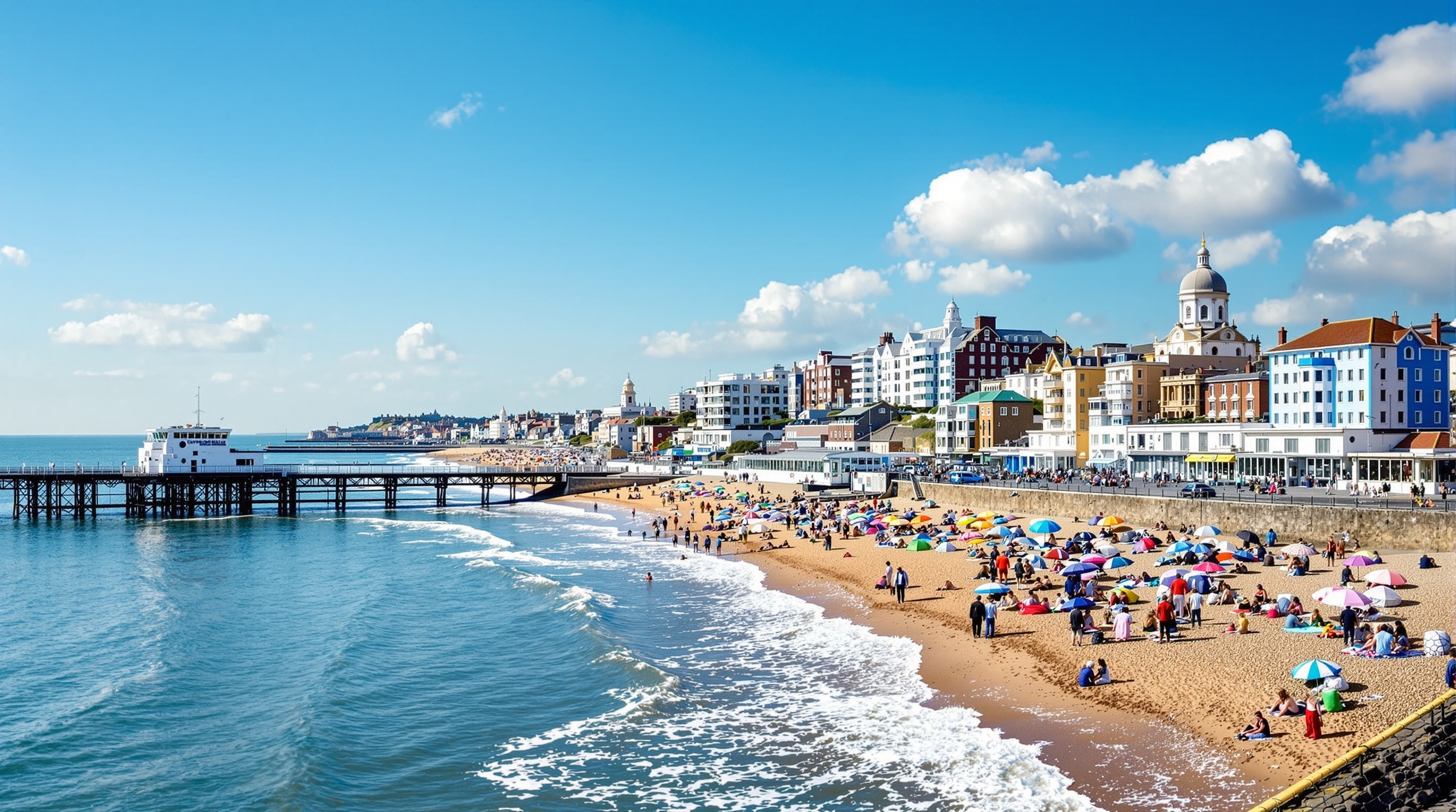 Margate Thanet seaside town beach and properties Kent