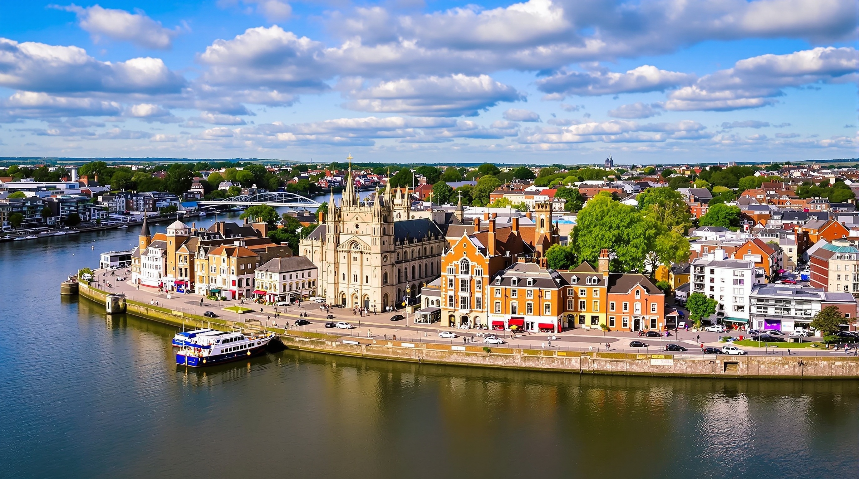 Maidstone town center and River Medway