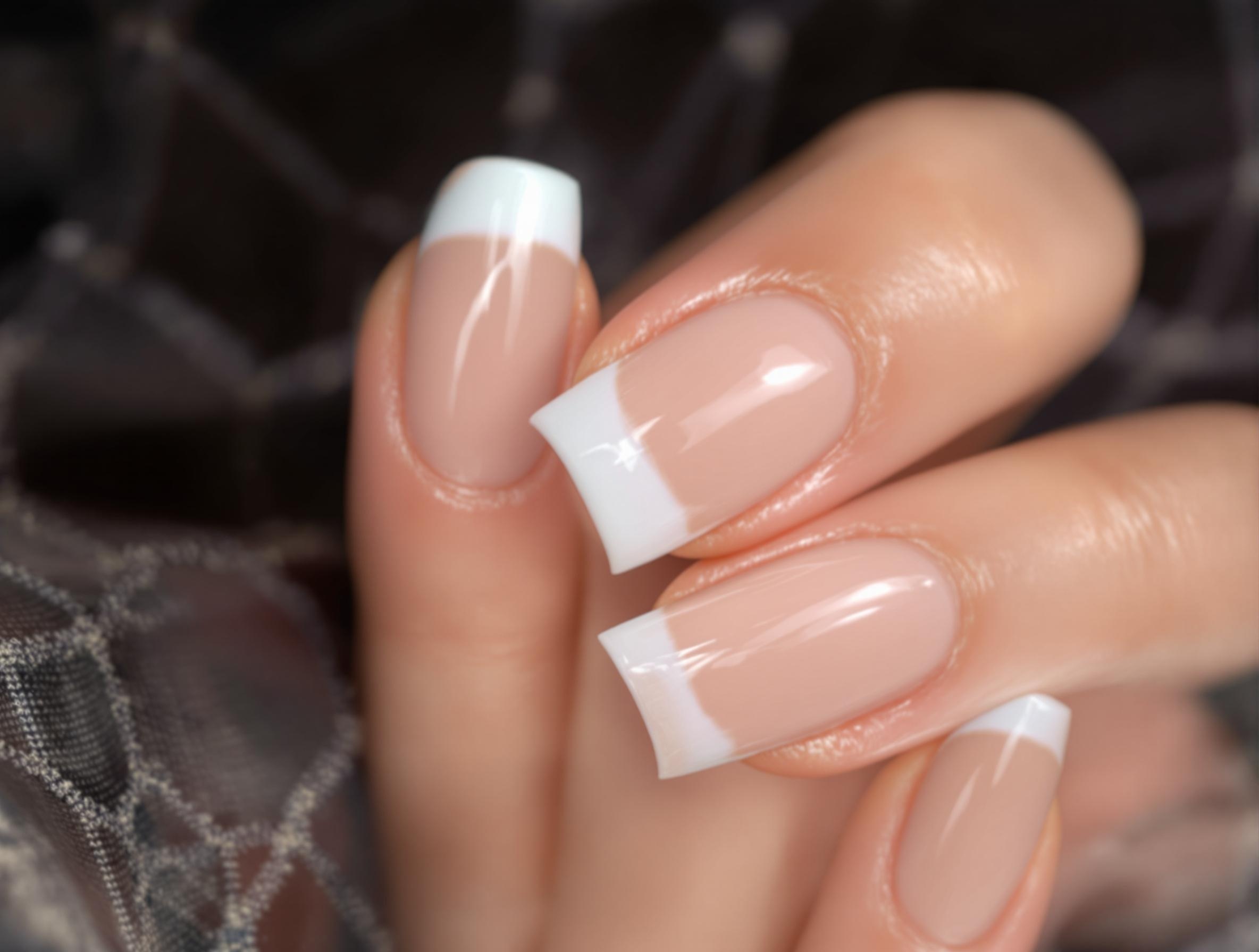 Perfect French tip on coffin nails