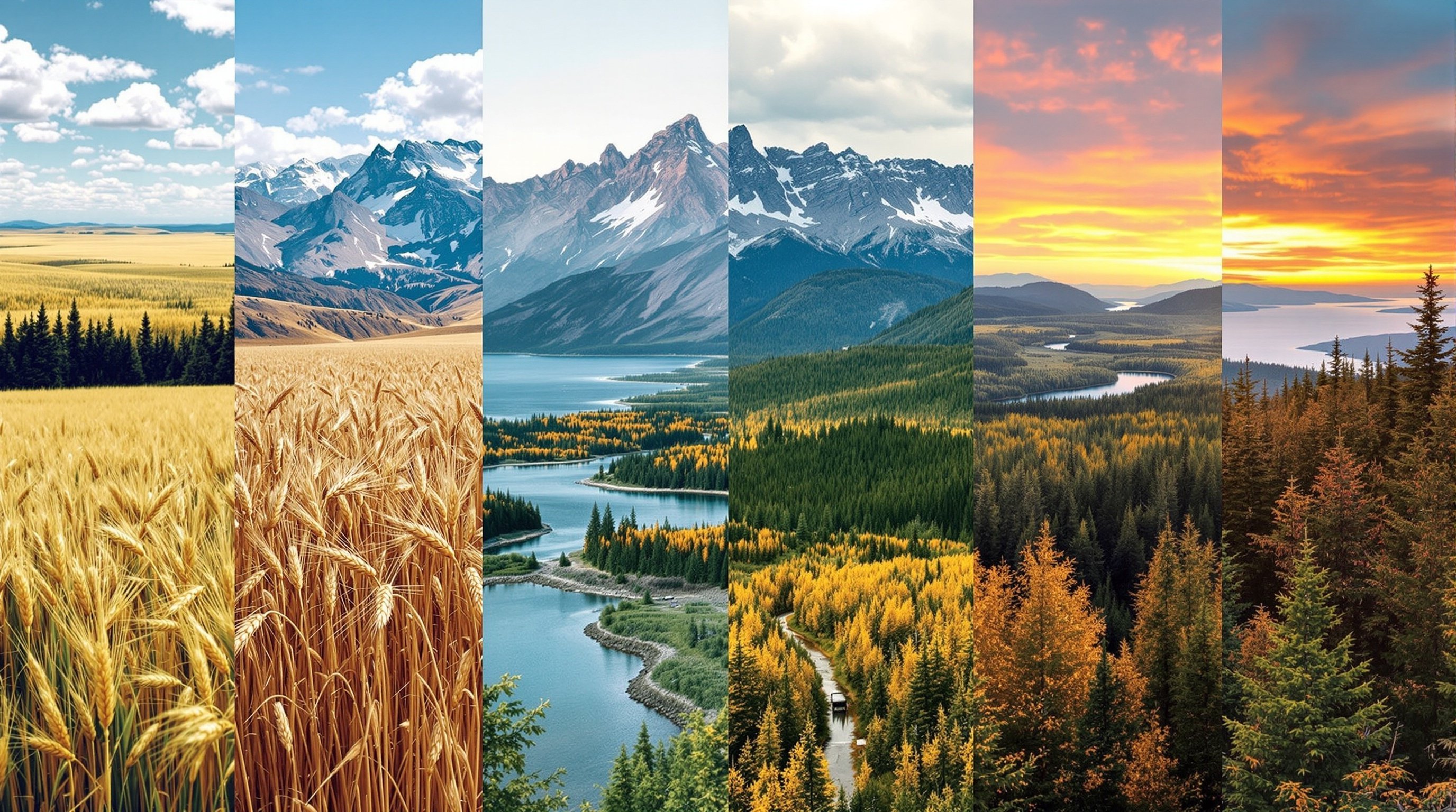 Diverse Canadian landscape showing different regions