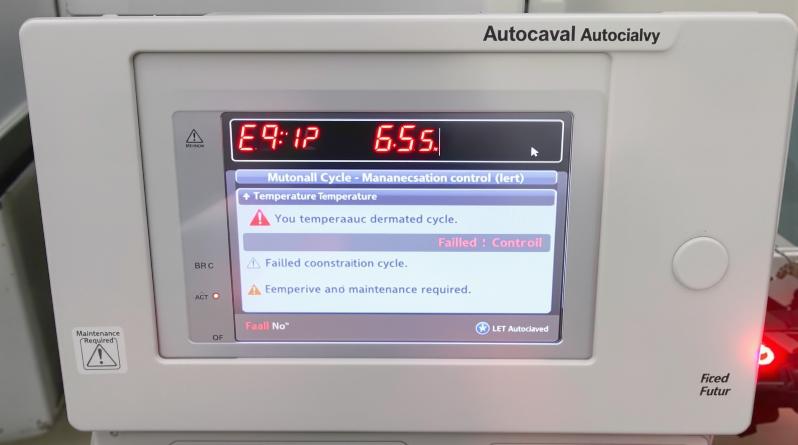 LES ERREURS COURANTES POUVANT ENTRAINER UN ECHEC DE LA STERILISATION 4 DÉFAILLANCE TECHNIQUE AUTOCLAVE