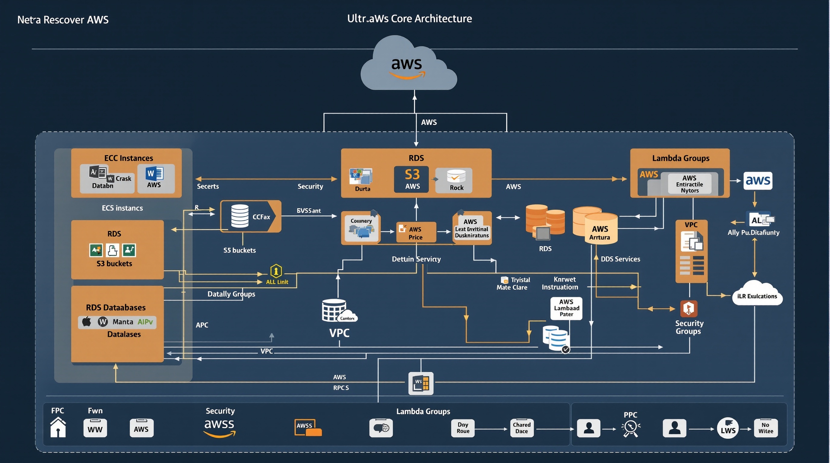 AWS Services Architecture Diagram Main Services Configuration