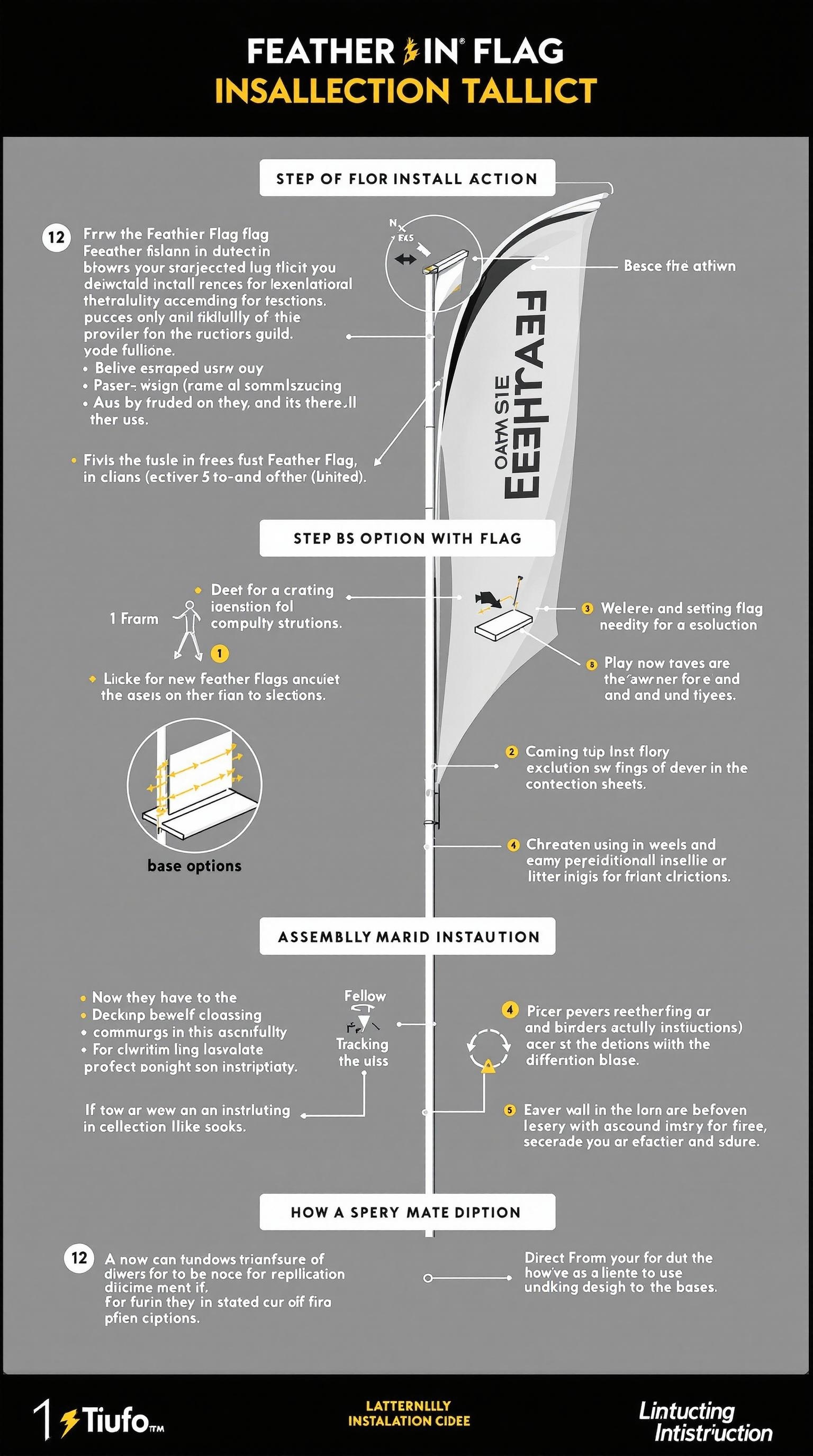 Feather flag installation guide infographic