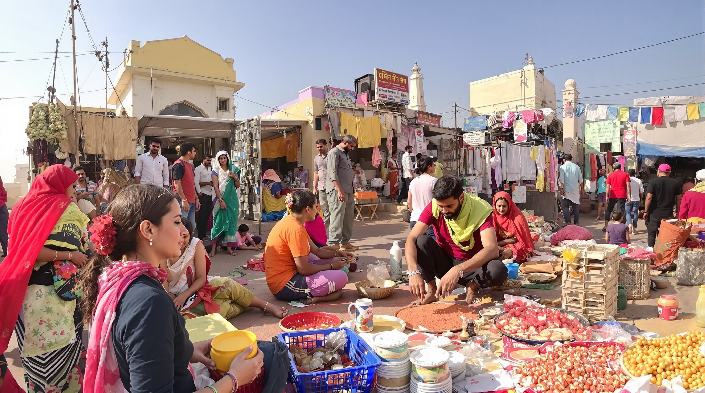 Travelers experiencing local culture and activities in Bhuj
