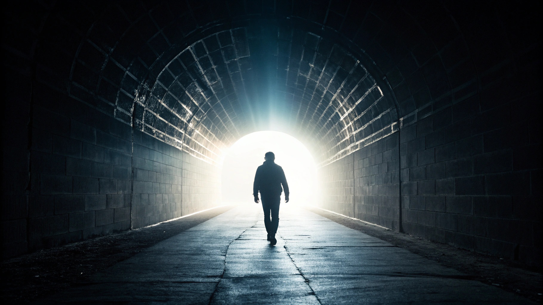 어둠 속 터널 끝의 빛