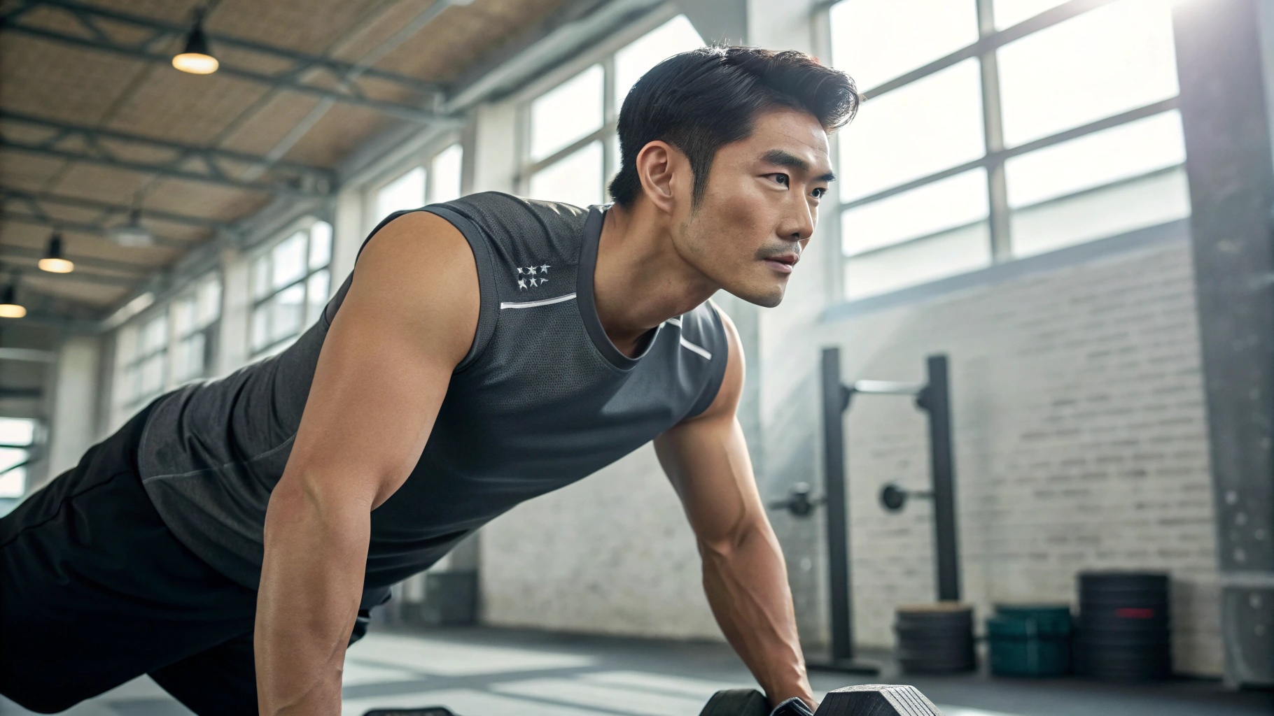 トレーニングをする男性