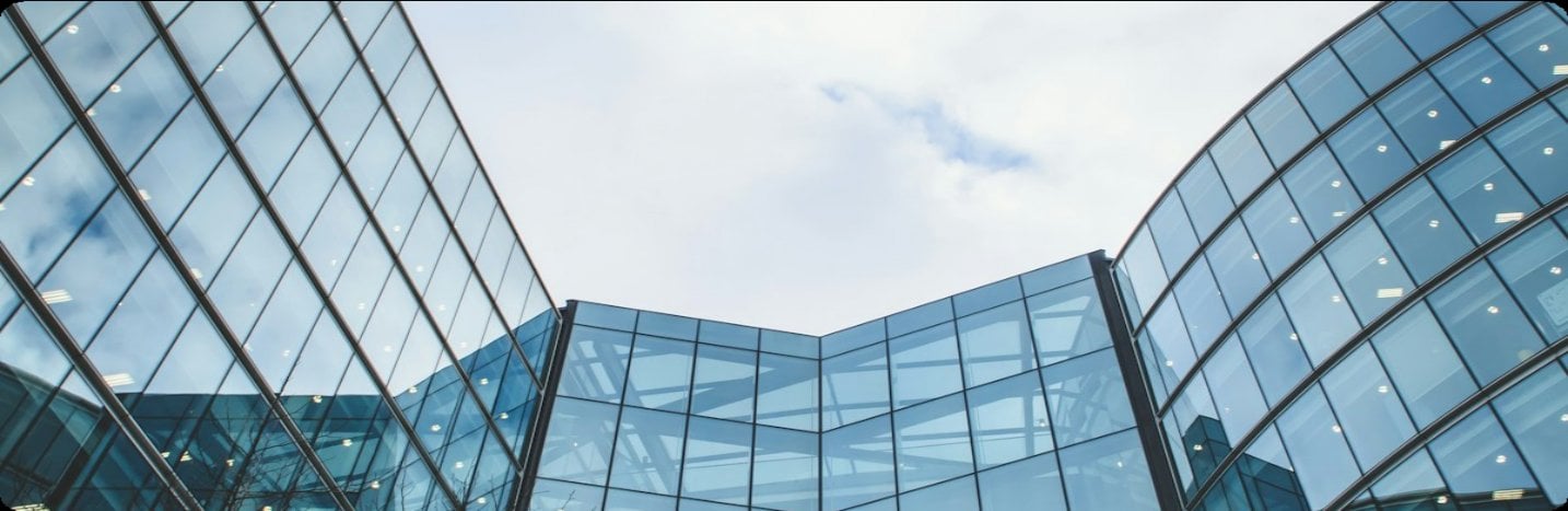 Commercial glass building exterior