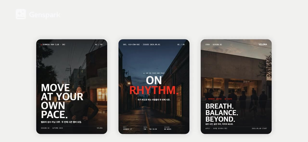 Card news drafts made with Genspark Design