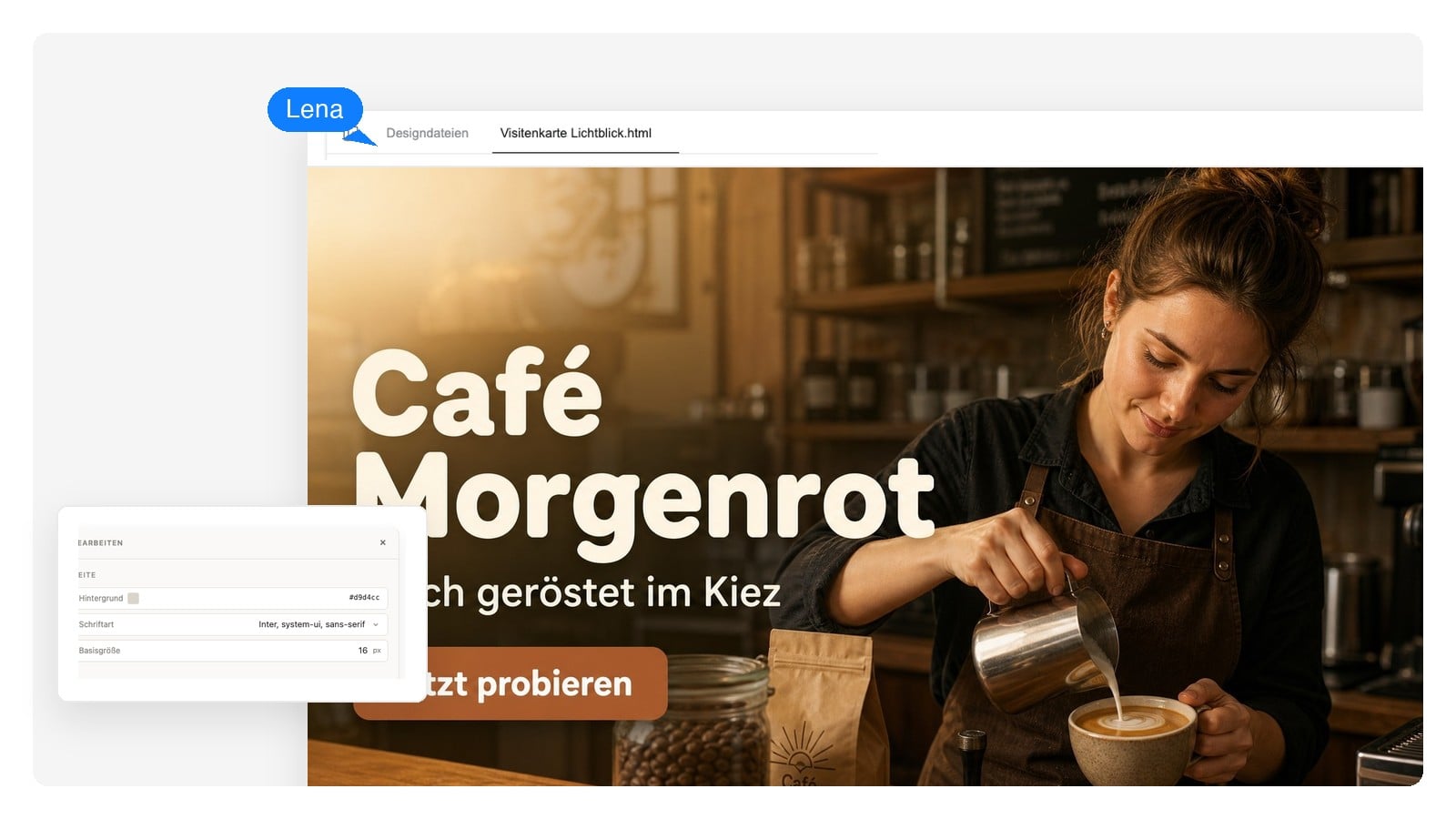 Feed-Anzeige für eine lokale Fahrradwerkstatt mit „Termin buchen“-Button