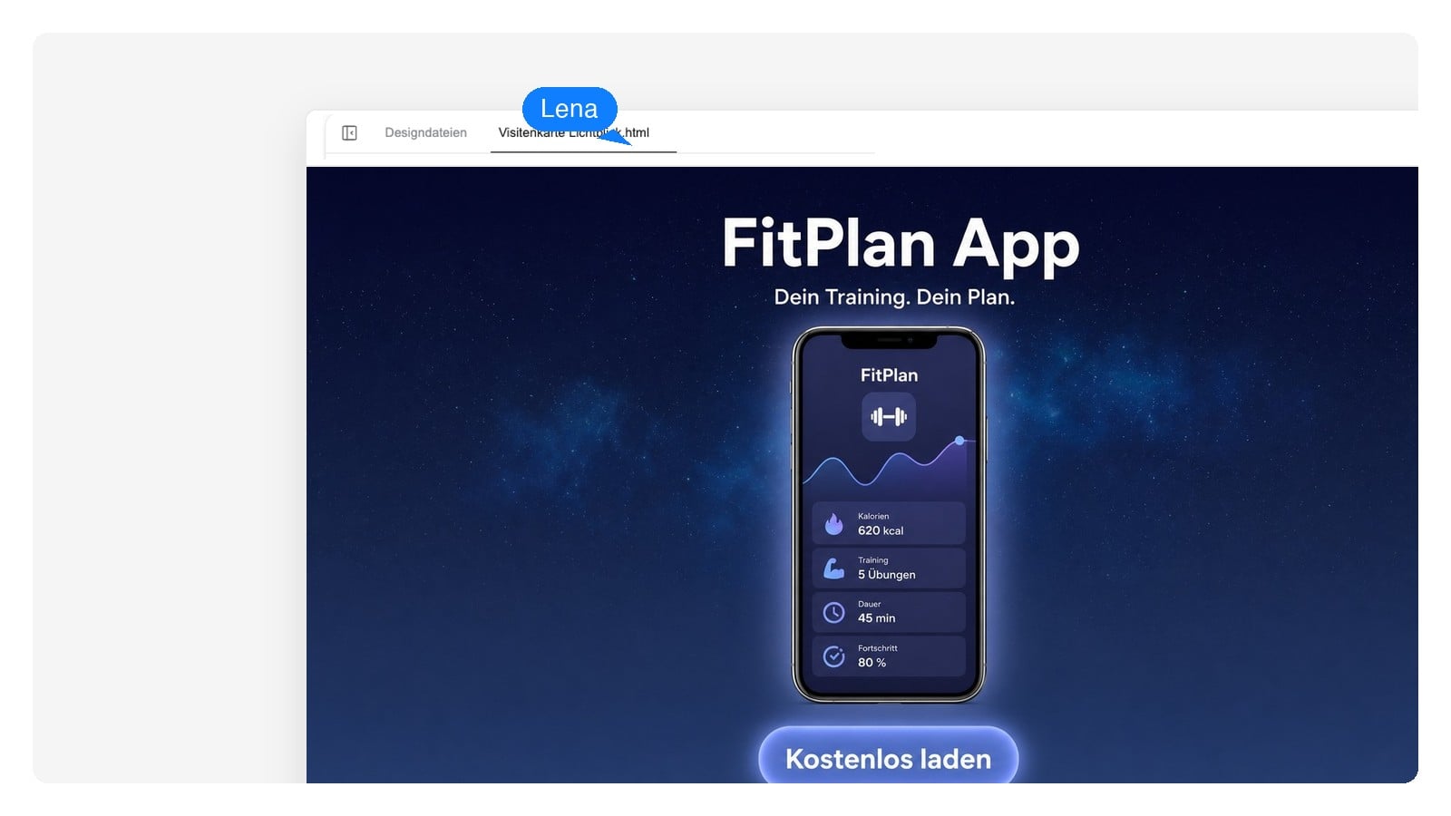 App-Install-Story-Anzeige, bei der Headline und Install-Button innerhalb der Story-Safe-Area bleiben