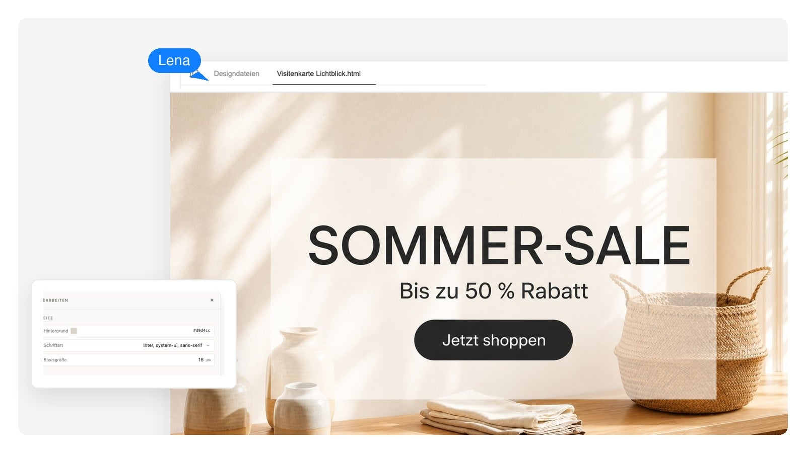 4:5-Sommer-Sale-Feed-Anzeige mit „30 % AUF ALLES“ als größtem Element und „Zum Sale“-Button