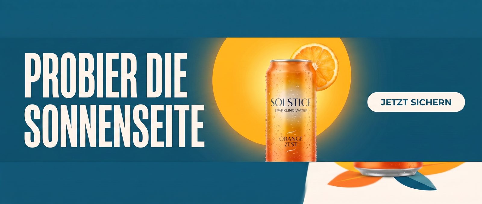 Dieselbe Getränkekampagne neu gesetzt als schmales 728×90-Leaderboard-Banner