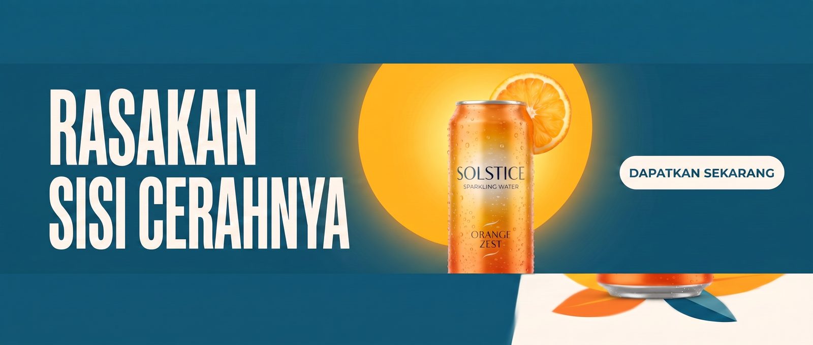 Kampanye minuman yang sama ditata ulang jadi banner leaderboard ramping 728×90