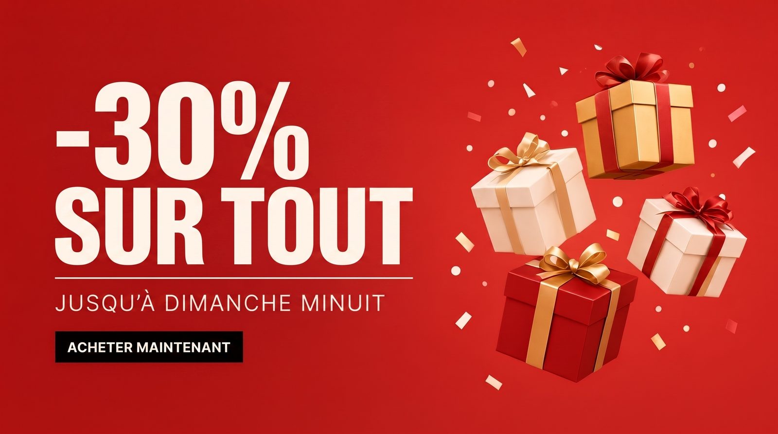 Bannières de soldes et promos — Bannière YouTube, web et réseaux