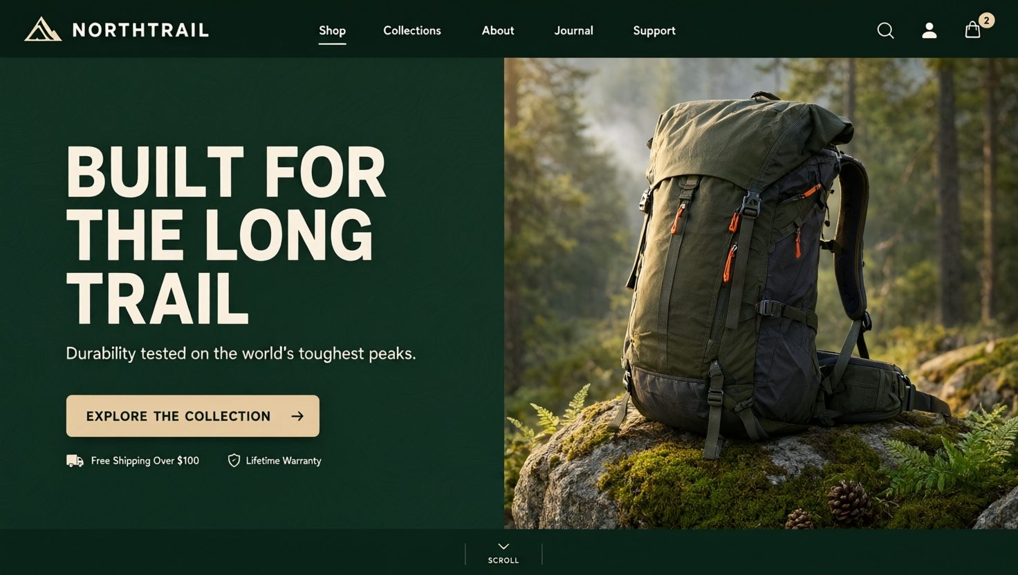 Website hero banner design open in an editor with the headline selected as a text layer