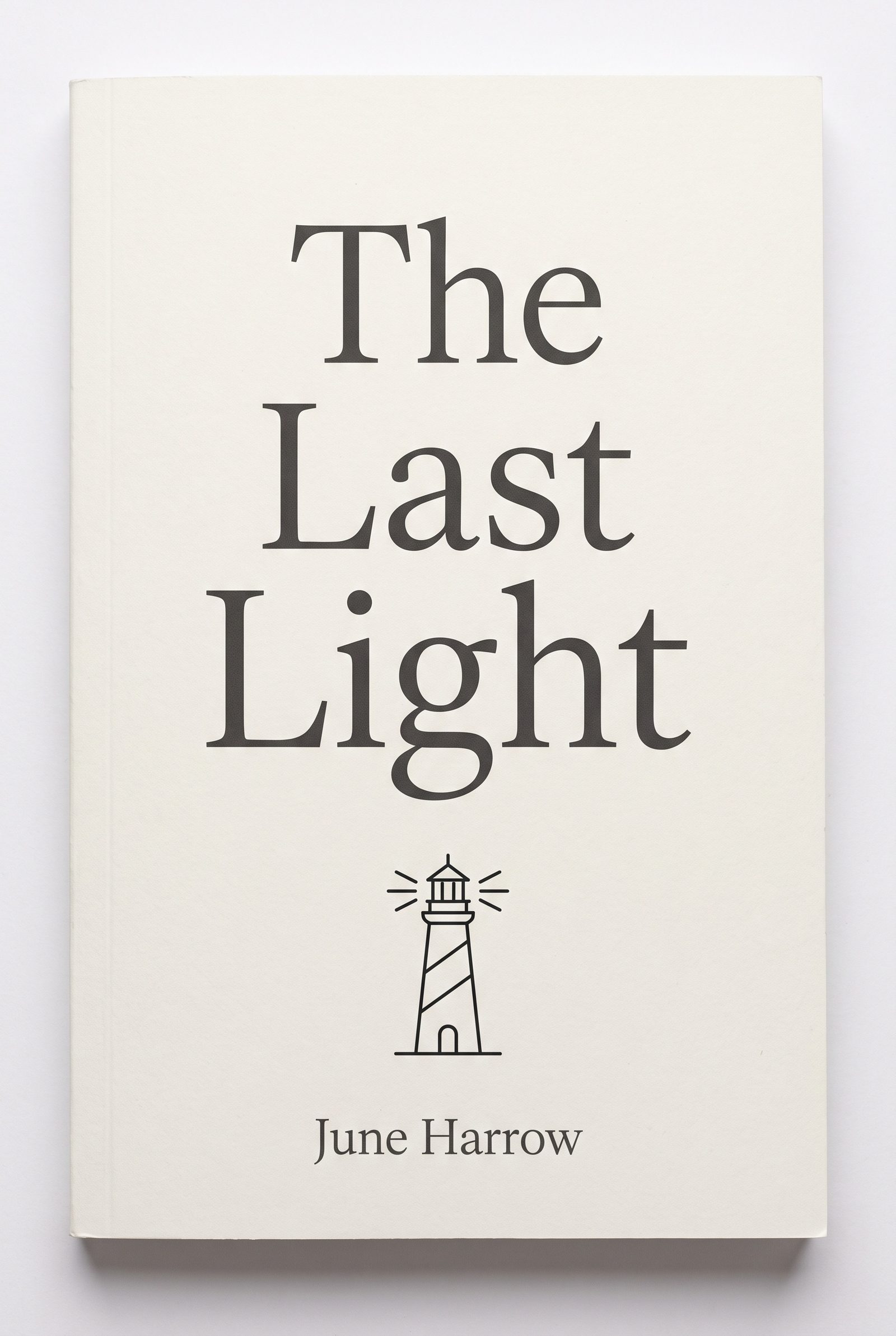 Memoir-style non-fiction direction of 'The Last Light' book cover — minimal type-led layout