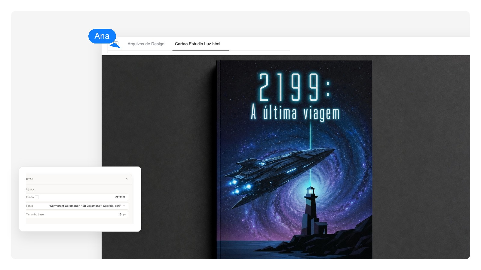 Direção de ficção científica da capa de 'The Last Light' — paleta de espaço profundo com título geométrico