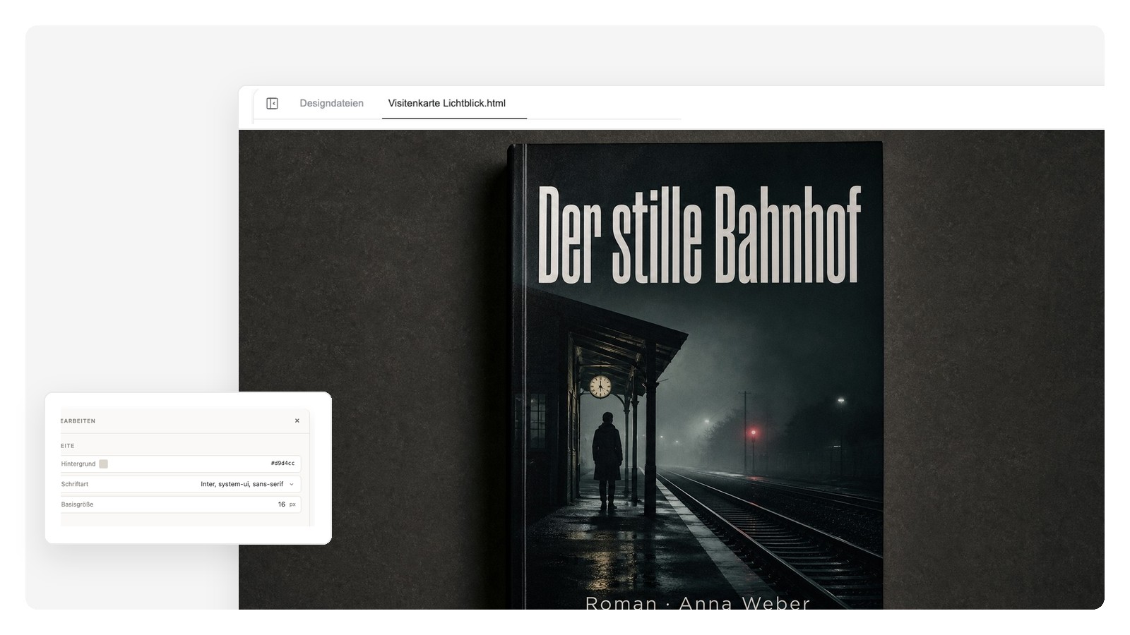 Thriller-Richtung des Buchcovers „The Last Light“ — dunkle Nebelpalette mit kräftiger schmaler Titelschrift