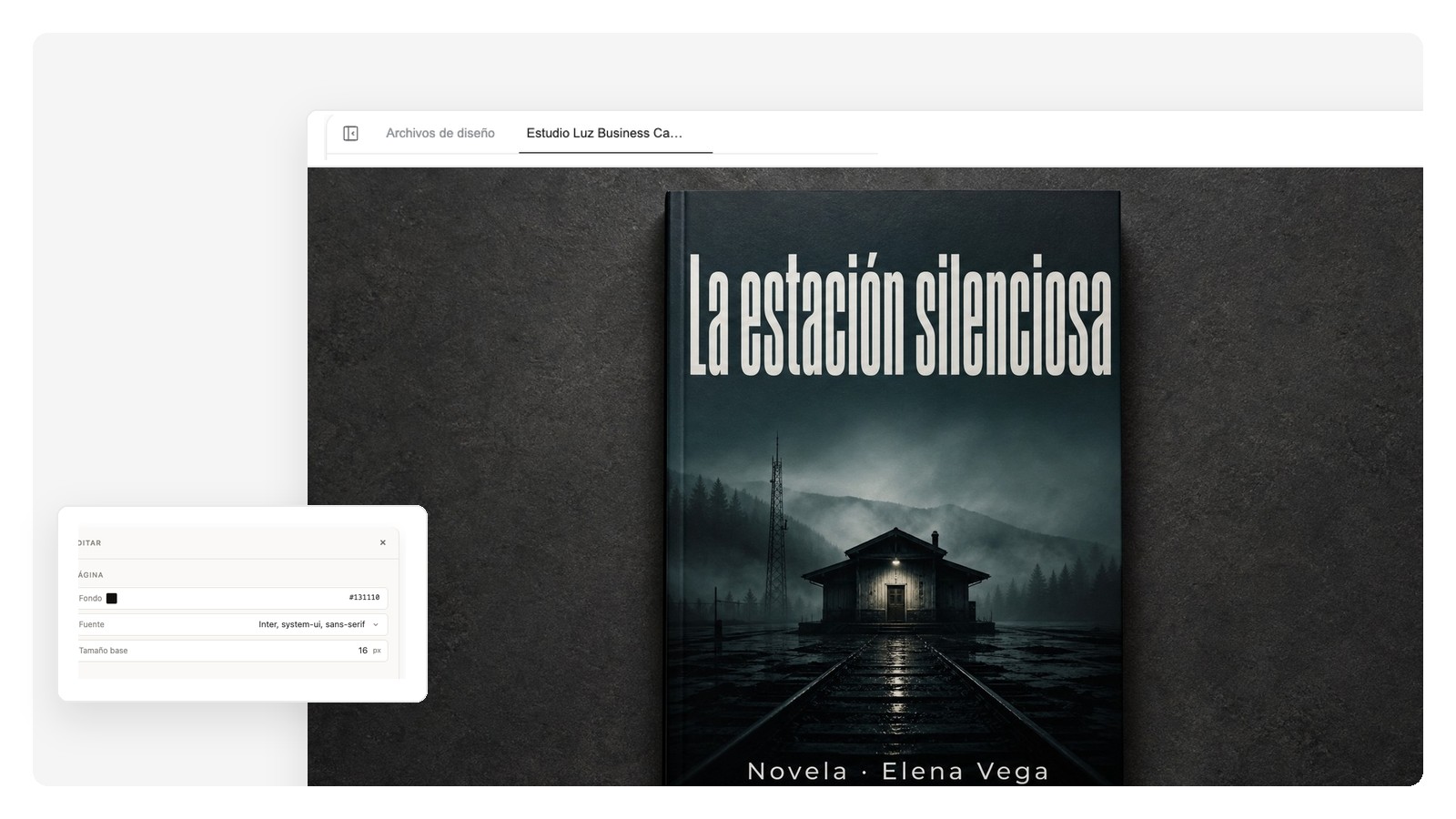 Dirección de thriller de la portada de 'The Last Light' — paleta oscura de niebla con título condensado y rotundo