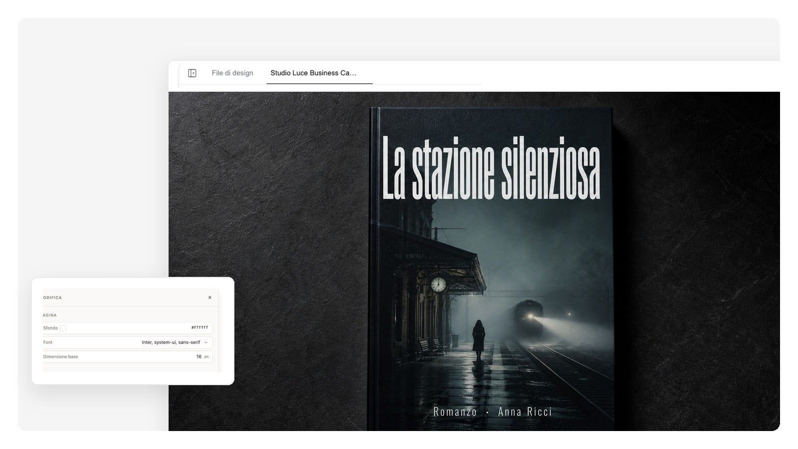 Direzione thriller della copertina di 'The Last Light' — palette scura di nebbia con titolo condensato e deciso