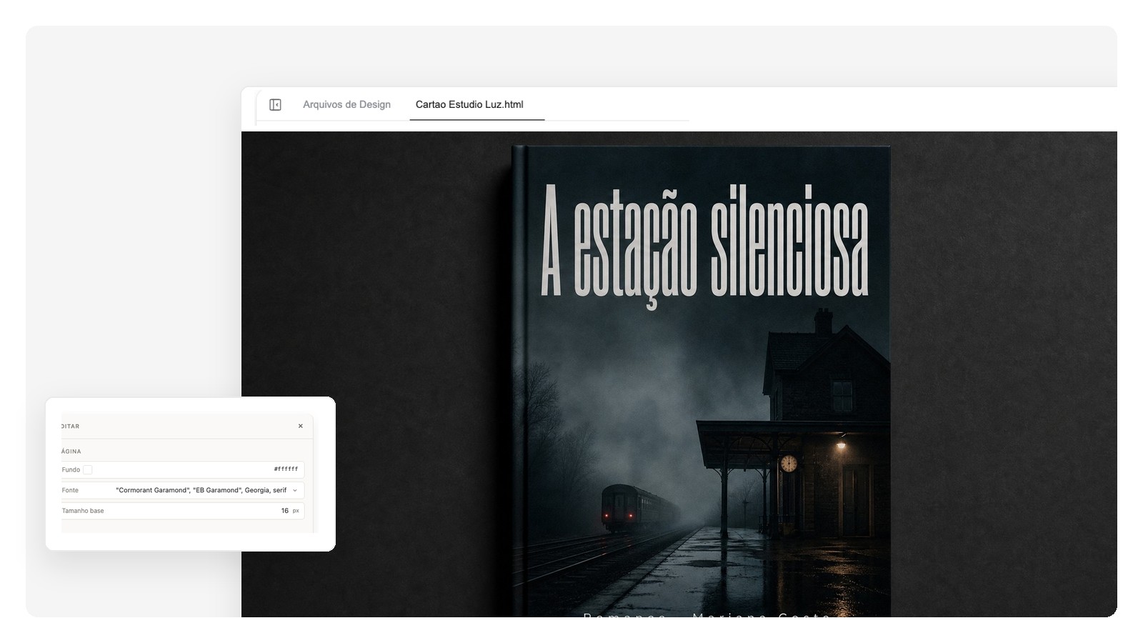 Direção de suspense da capa de 'The Last Light' — paleta escura de neblina com título condensado e forte
