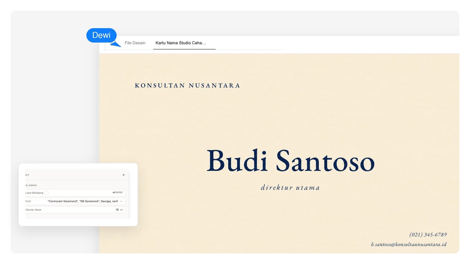 Konsultan — Generator Kartu Nama AI