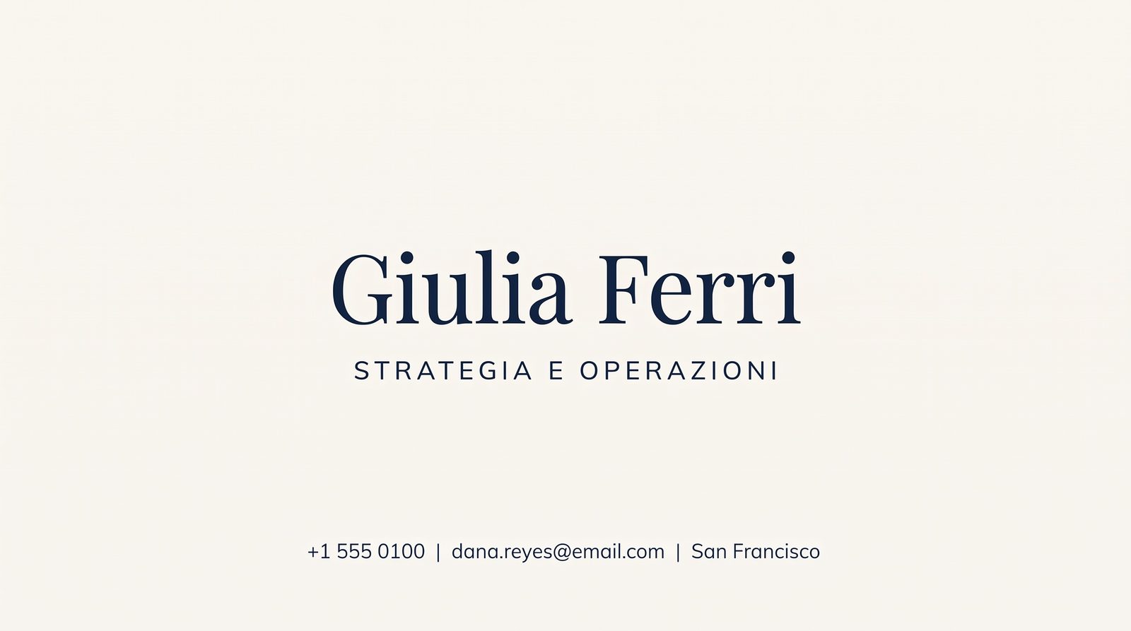 Consulenza — Generatore AI di biglietti da visita