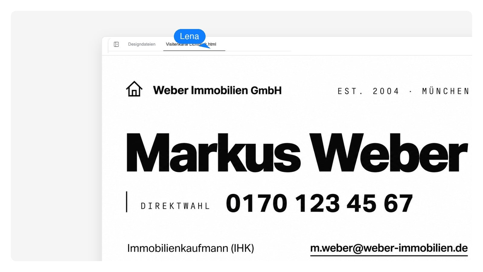 Immobilien — Visitenkarten erstellen mit KI