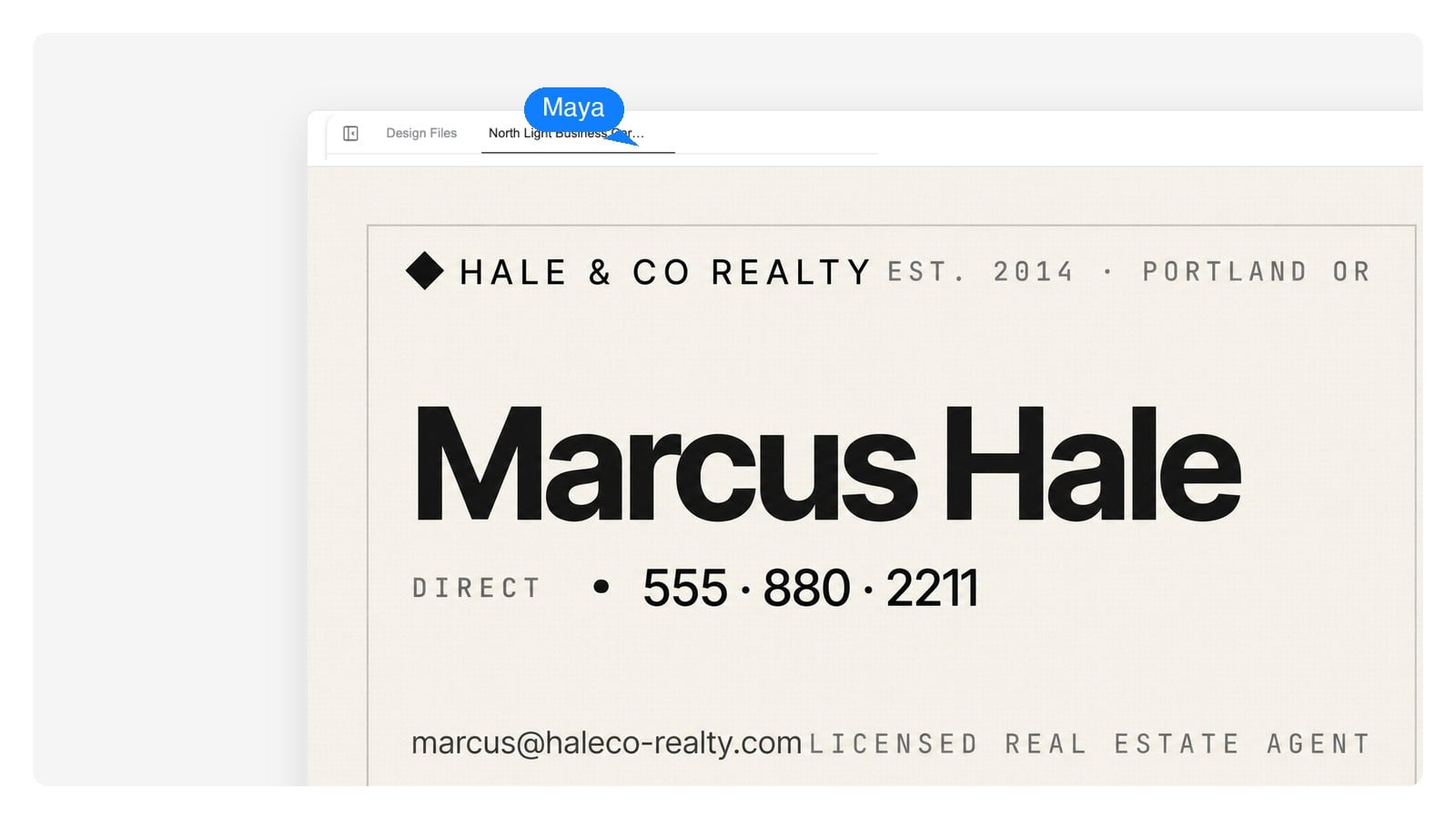 Real estate — AI Business Card Generator
