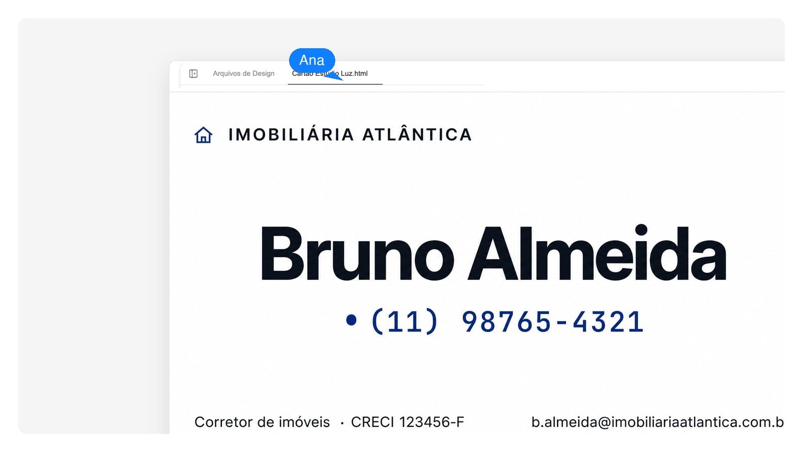 Imóveis — Criar cartão de visita com IA