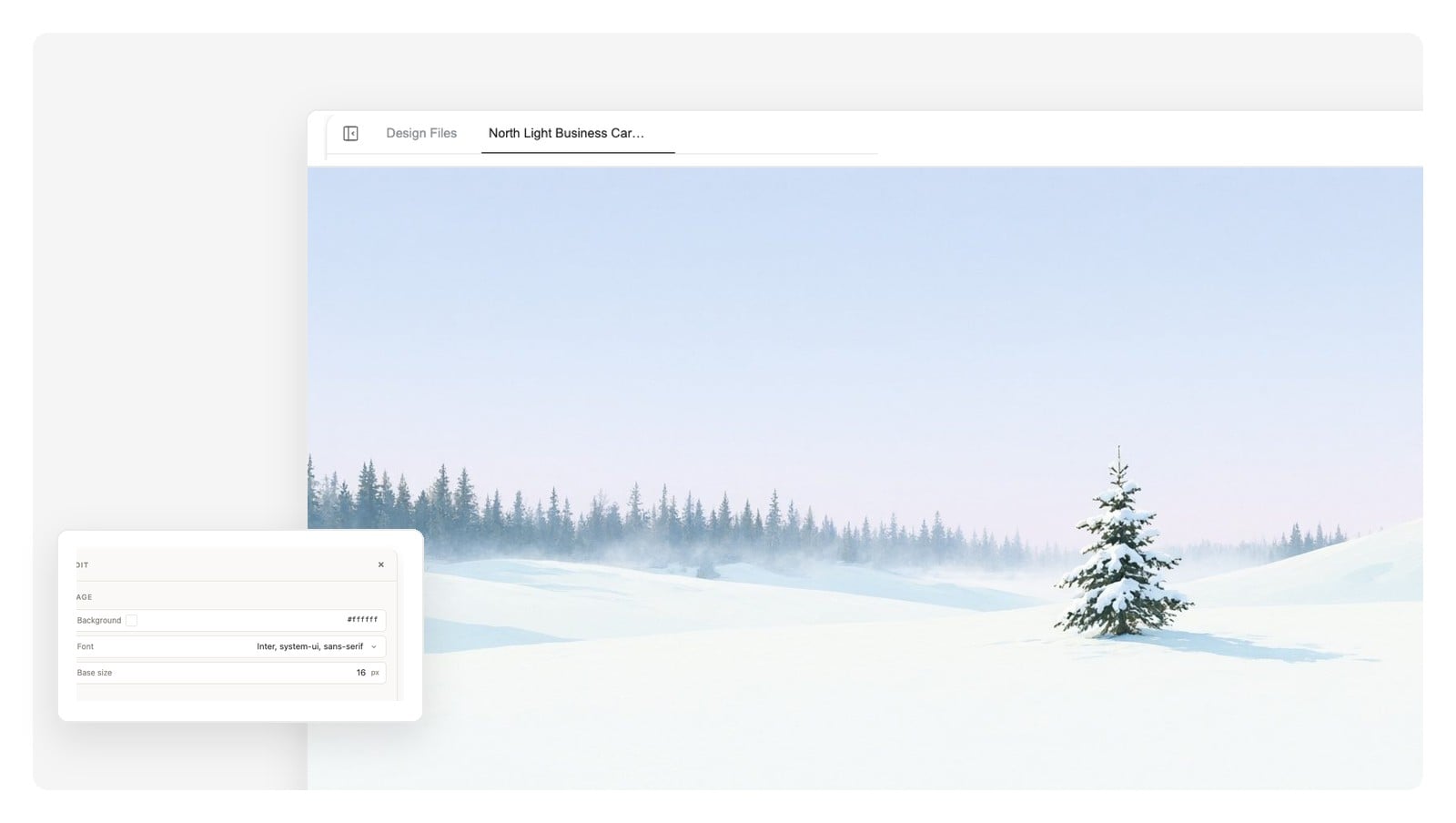 静かな雪景色の冬のアート——AI生成カレンダーの1月ページのヘッダー