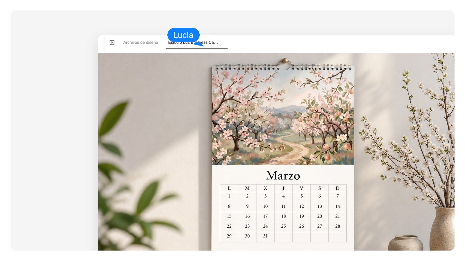 Calendario con fotos familiares — Generador de calendarios con IA