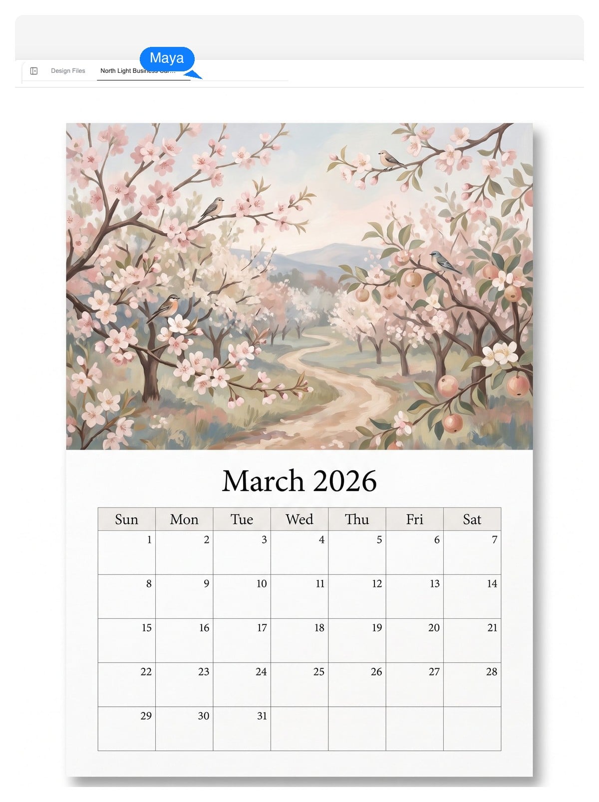 Family photo calendar — AI Calendar Generator