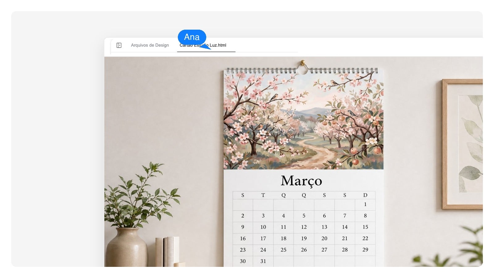 Calendário de fotos da família — Calendário personalizado com IA
