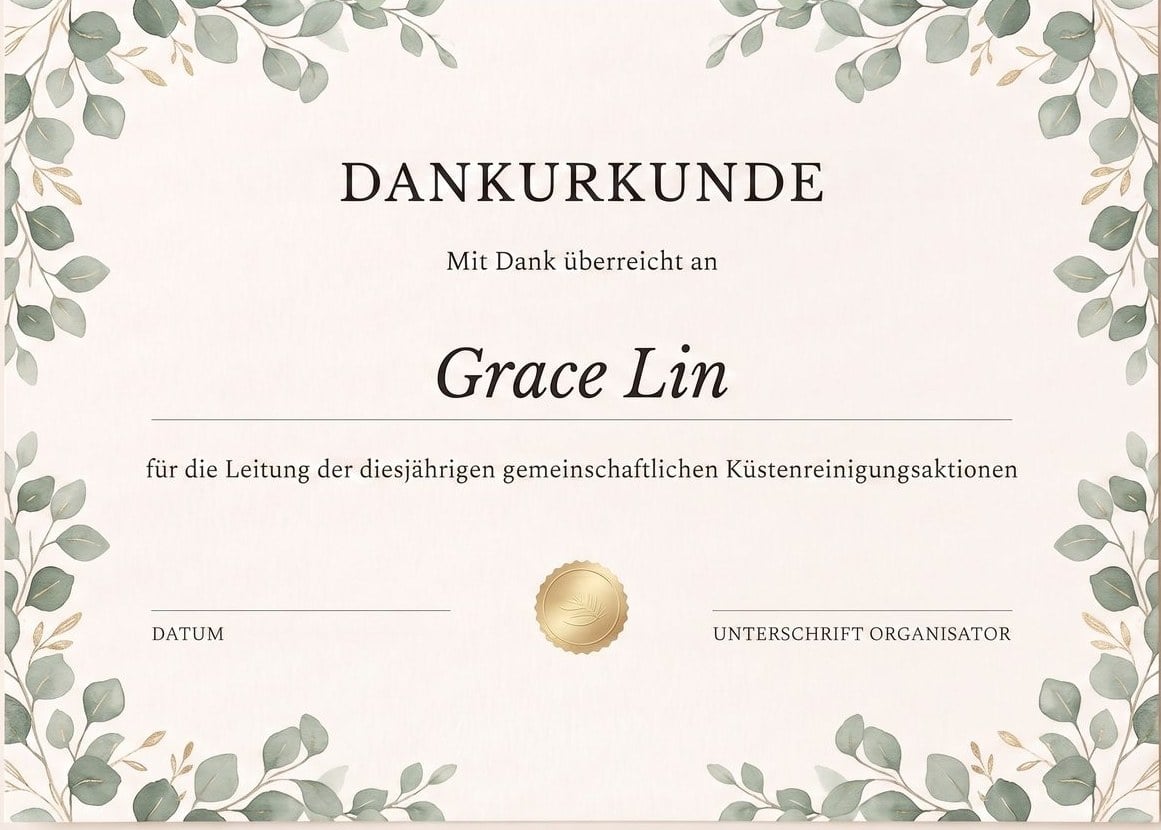 Dank und Anerkennung — Urkunde erstellen mit KI