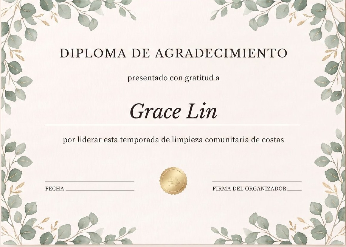 Agradecimiento y gratitud — Diplomas para editar con IA