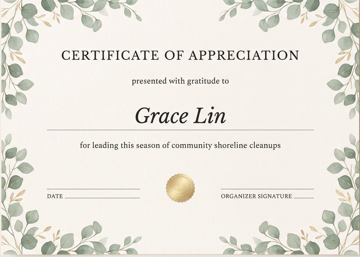Appreciation & thanks — AI Certificate Maker