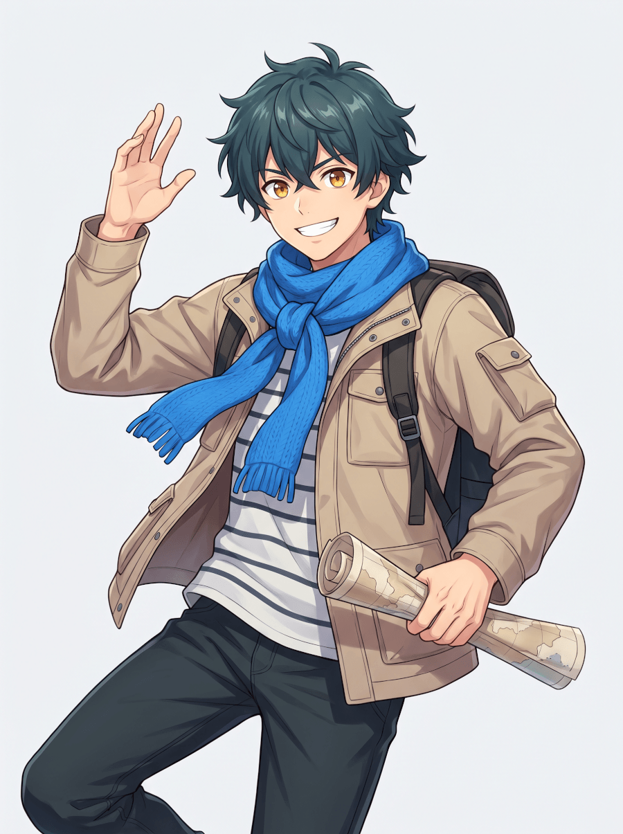 Anime-style character made with the AI character maker from a short text description